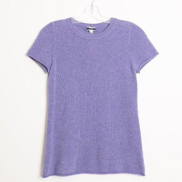 J.Crew 100% Cashmere Short Sleeve Sweater Lavander Purple - Picture 2 of 11
